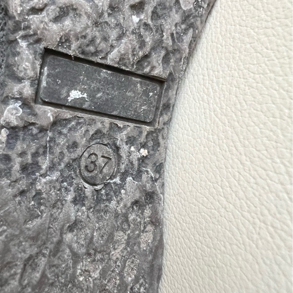 Black Leather Wedge Heel Boots Size 37 - Picture 5 of 8